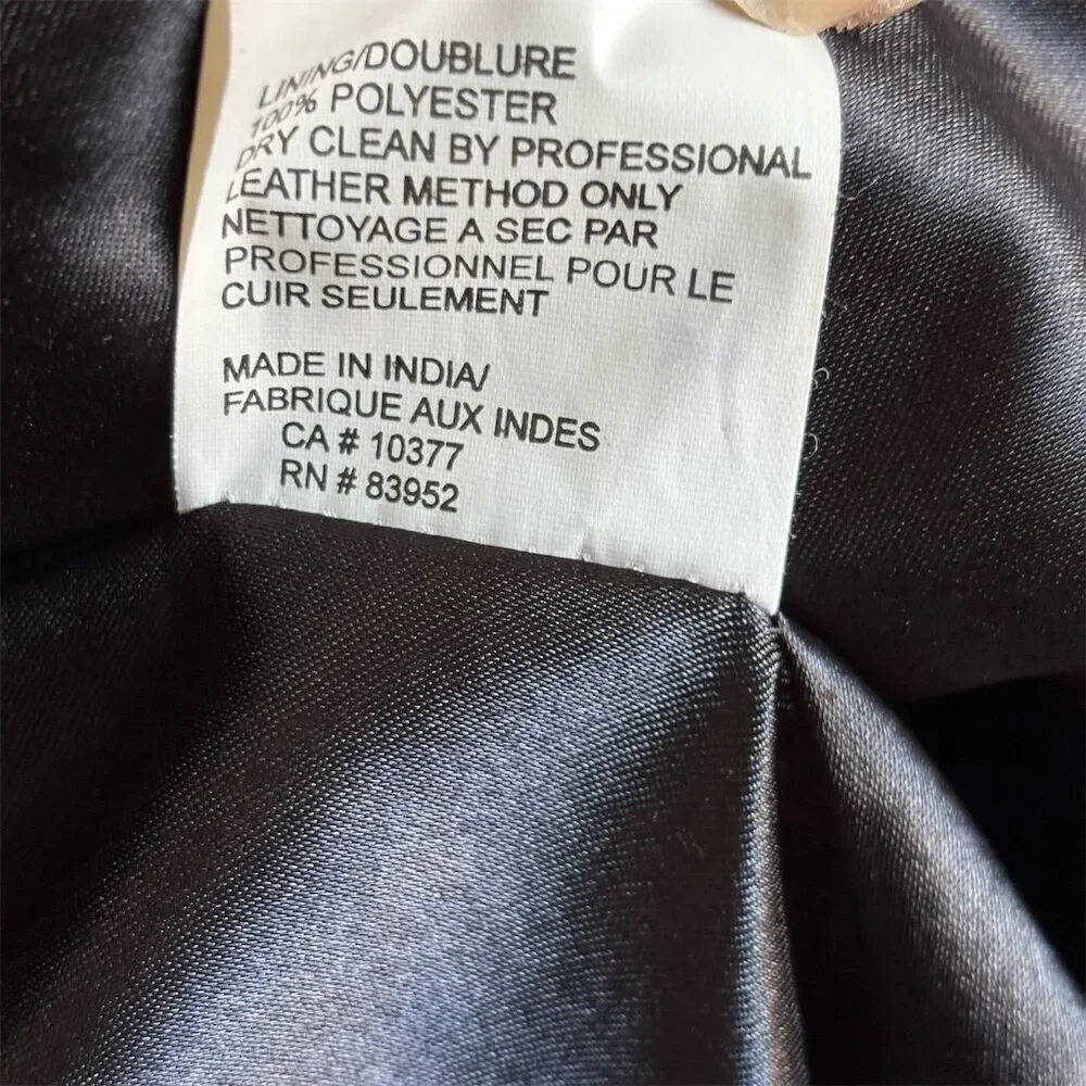 Vintage Margaret Godfrey Black Leather Mid-Length Jacket Size M Button-Up
